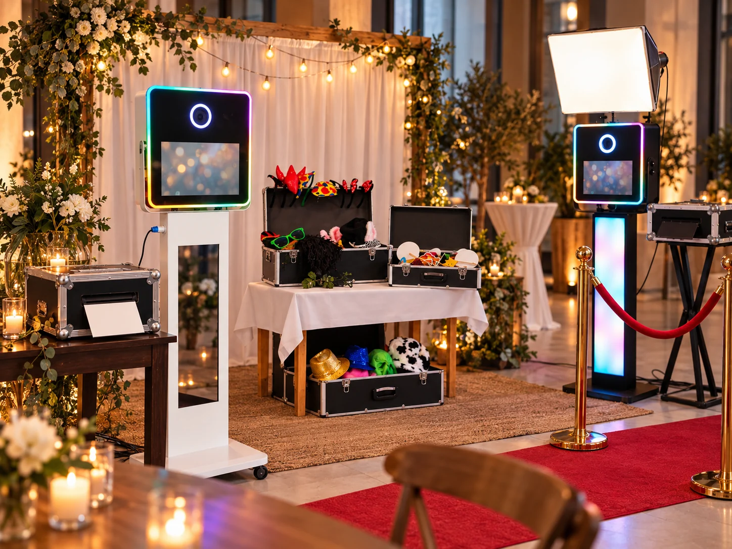 FotoboxOSL fertig aufgebaut in einer festlichen Eventlocation